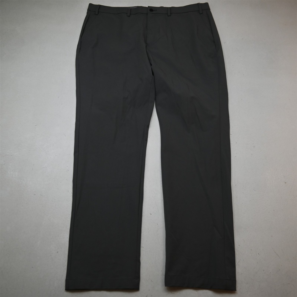 Michael Kors 40x32 Gray Stretch Flat Front Straight Dress Mens Pants